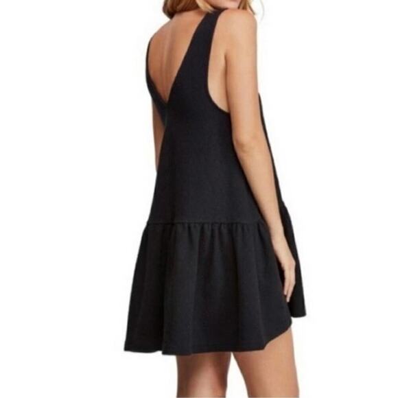 Free People black Easy Street Mini Dress v-back easy to wear stretch size XS - Picture 2 of 12